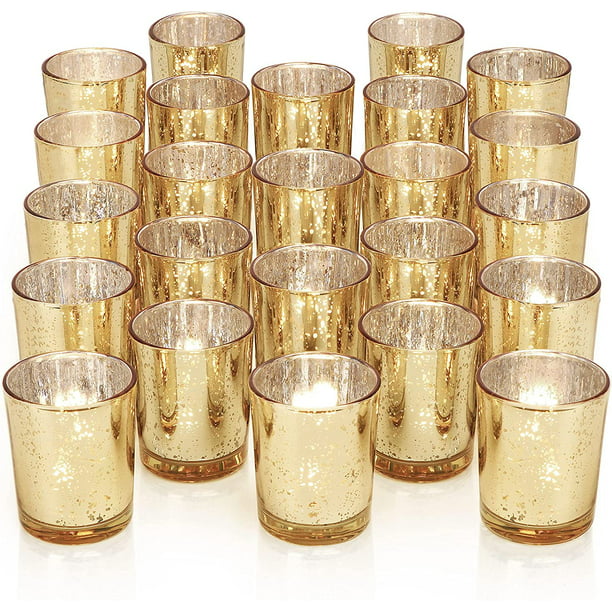Red Candle Holder Glass Wedding Centerpiece Mercury Tea Light Votive Set of 2